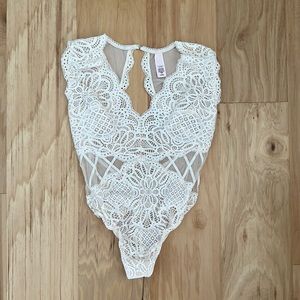 Victoria’s Secret Lingerie - Lace and Mesh Open back bodysuit teddy